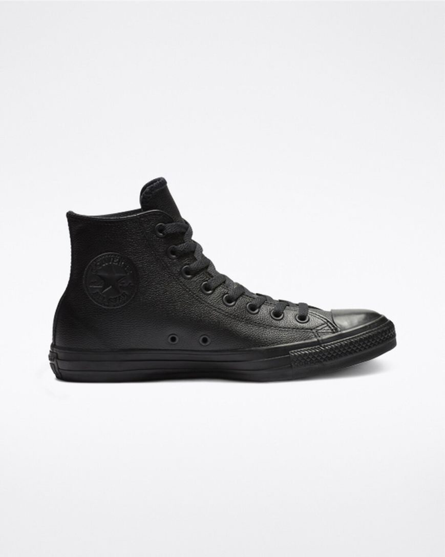 Pánské Boty Vysoké Converse Chuck Taylor All Star Læder Černé | CZ Y31CV65